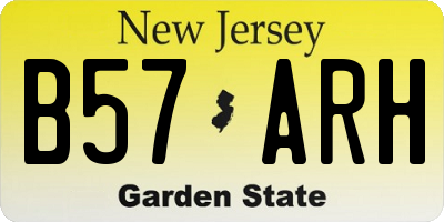 NJ license plate B57ARH