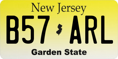 NJ license plate B57ARL