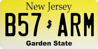 NJ license plate B57ARM