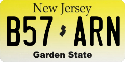 NJ license plate B57ARN