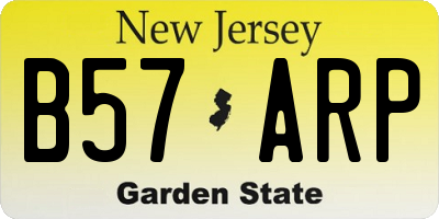 NJ license plate B57ARP