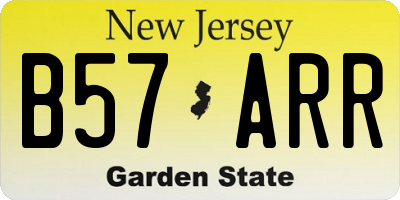 NJ license plate B57ARR