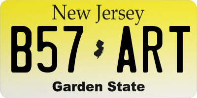 NJ license plate B57ART