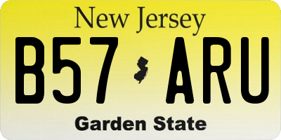 NJ license plate B57ARU