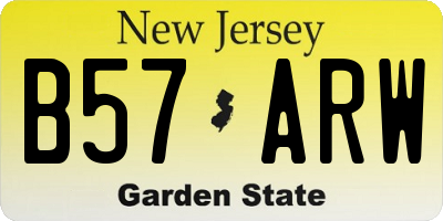 NJ license plate B57ARW