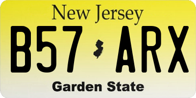 NJ license plate B57ARX