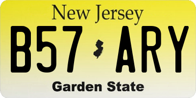 NJ license plate B57ARY