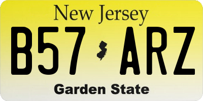 NJ license plate B57ARZ