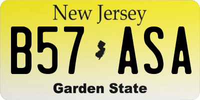 NJ license plate B57ASA