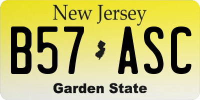 NJ license plate B57ASC