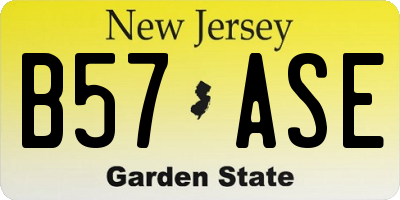 NJ license plate B57ASE
