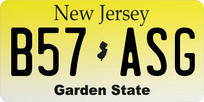 NJ license plate B57ASG