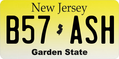 NJ license plate B57ASH