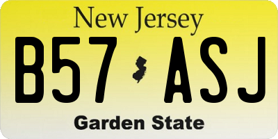 NJ license plate B57ASJ