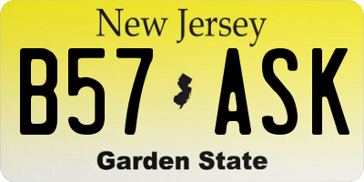 NJ license plate B57ASK