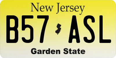 NJ license plate B57ASL