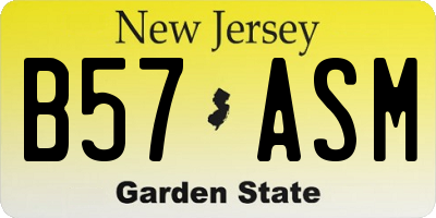 NJ license plate B57ASM