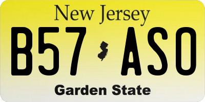 NJ license plate B57ASO