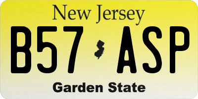 NJ license plate B57ASP