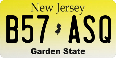 NJ license plate B57ASQ