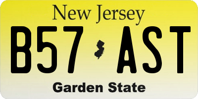 NJ license plate B57AST