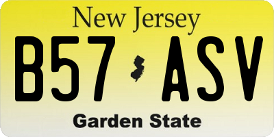 NJ license plate B57ASV