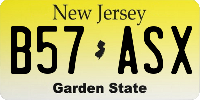 NJ license plate B57ASX