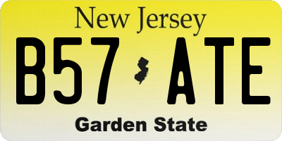 NJ license plate B57ATE