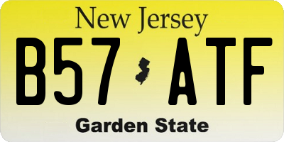 NJ license plate B57ATF