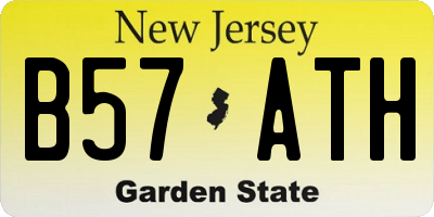 NJ license plate B57ATH