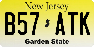 NJ license plate B57ATK