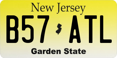 NJ license plate B57ATL