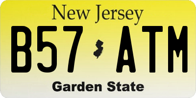 NJ license plate B57ATM