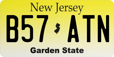 NJ license plate B57ATN