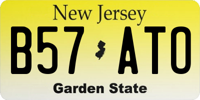 NJ license plate B57ATO
