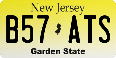 NJ license plate B57ATS