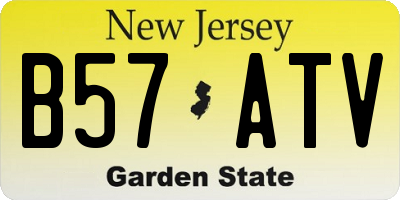 NJ license plate B57ATV