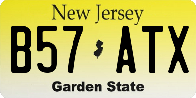 NJ license plate B57ATX