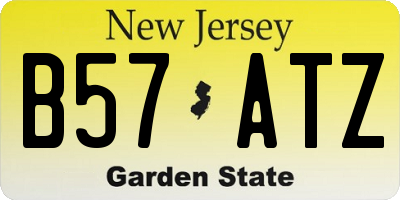 NJ license plate B57ATZ