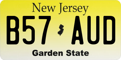 NJ license plate B57AUD
