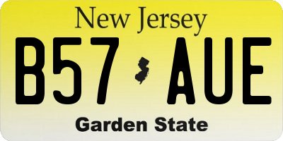 NJ license plate B57AUE