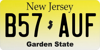 NJ license plate B57AUF