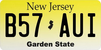 NJ license plate B57AUI