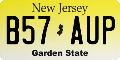 NJ license plate B57AUP