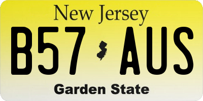NJ license plate B57AUS