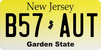 NJ license plate B57AUT