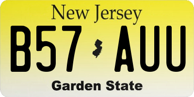 NJ license plate B57AUU
