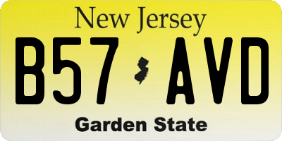 NJ license plate B57AVD