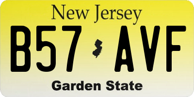 NJ license plate B57AVF