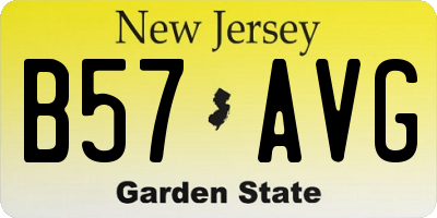 NJ license plate B57AVG